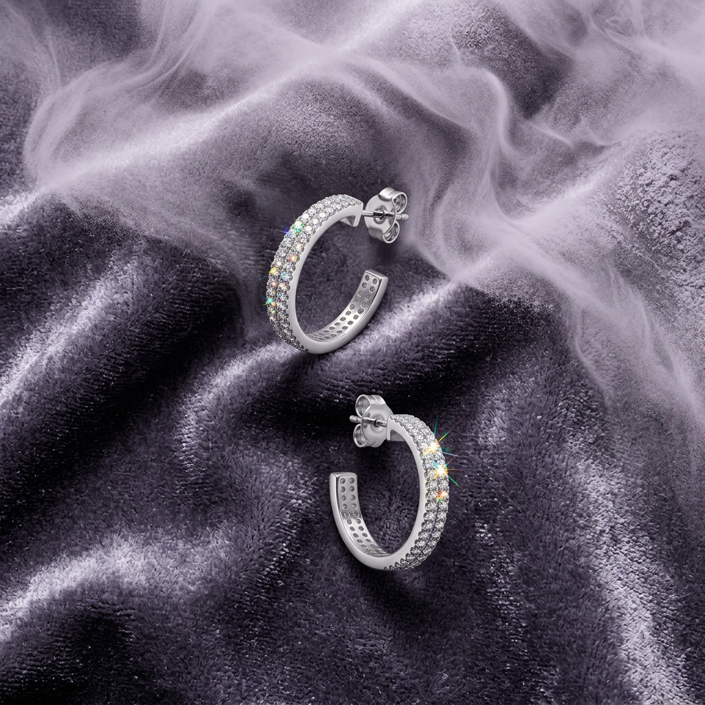 Silver Halo Hoops