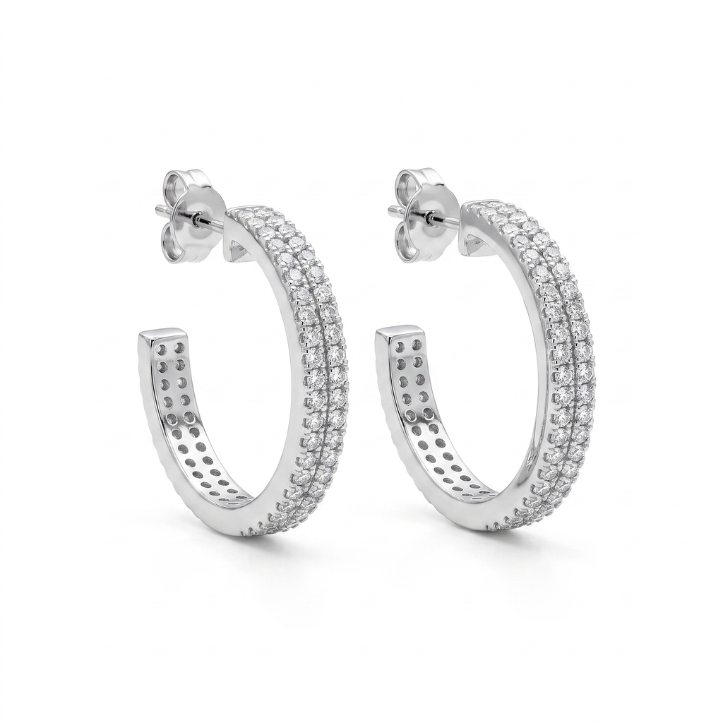 Silver Halo Hoops