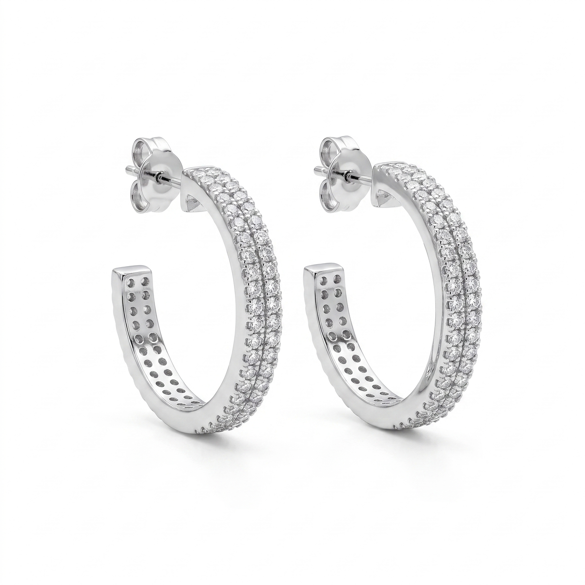 Silver Halo Hoops