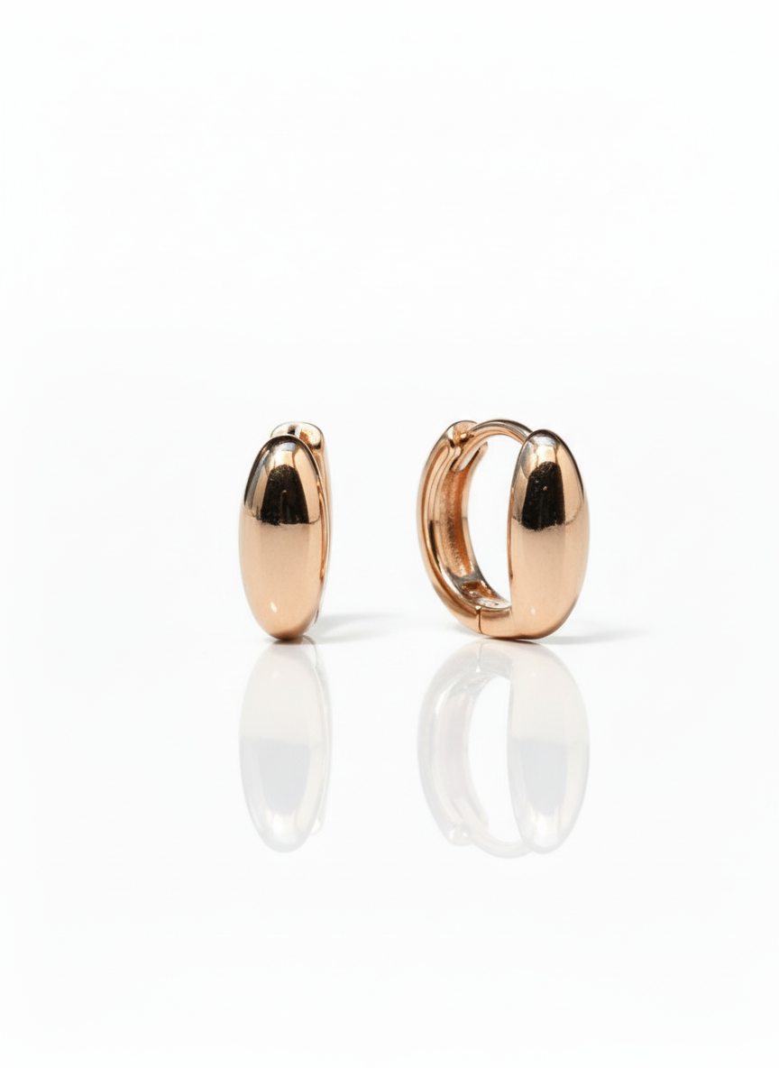 Soft Oval Hoops - Rose Gold