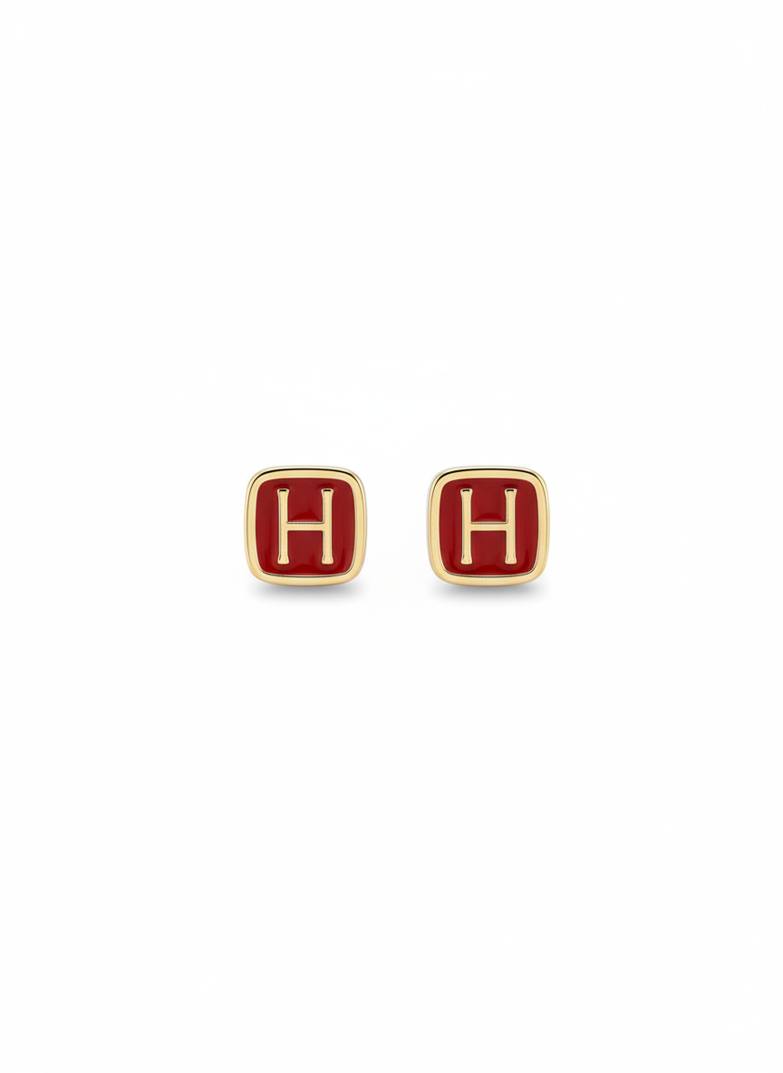 Mini Mono Studs – Crimson