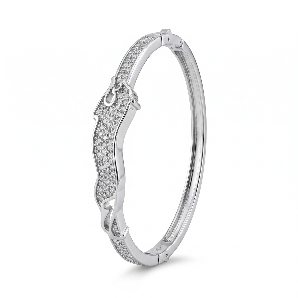Panthera Silver Bangle