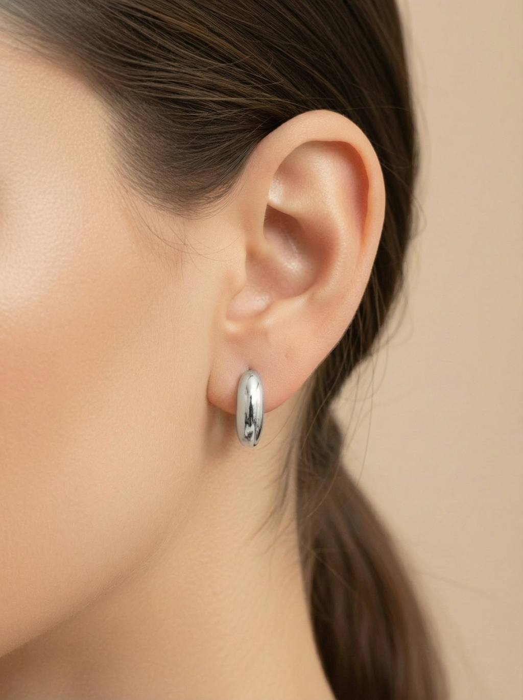 Soft Oval Hoops - Silver