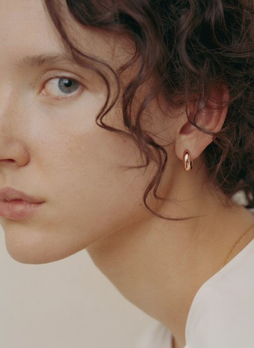 Soft Oval Hoops - Rose Gold