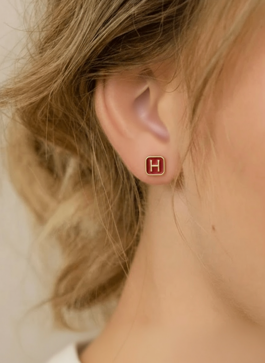 Mini Mono Studs – Crimson
