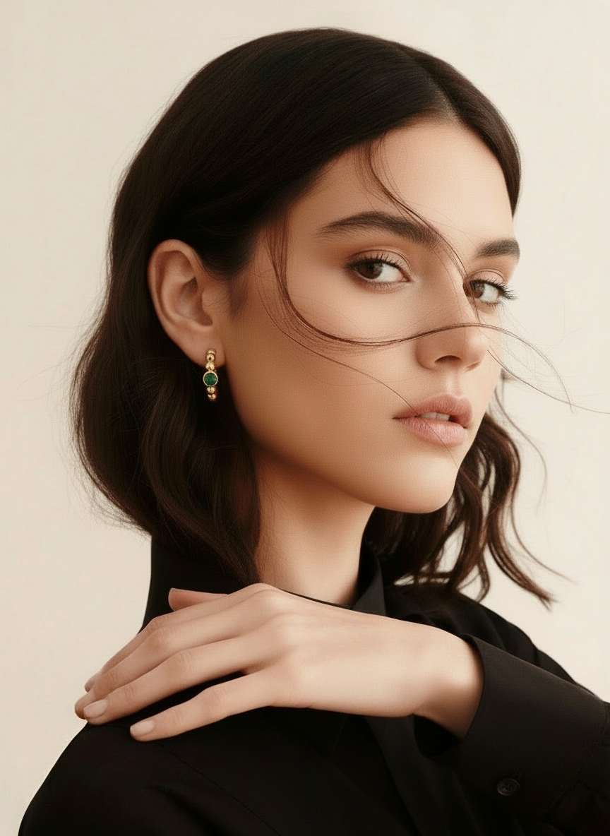 Gem Dot Hoops