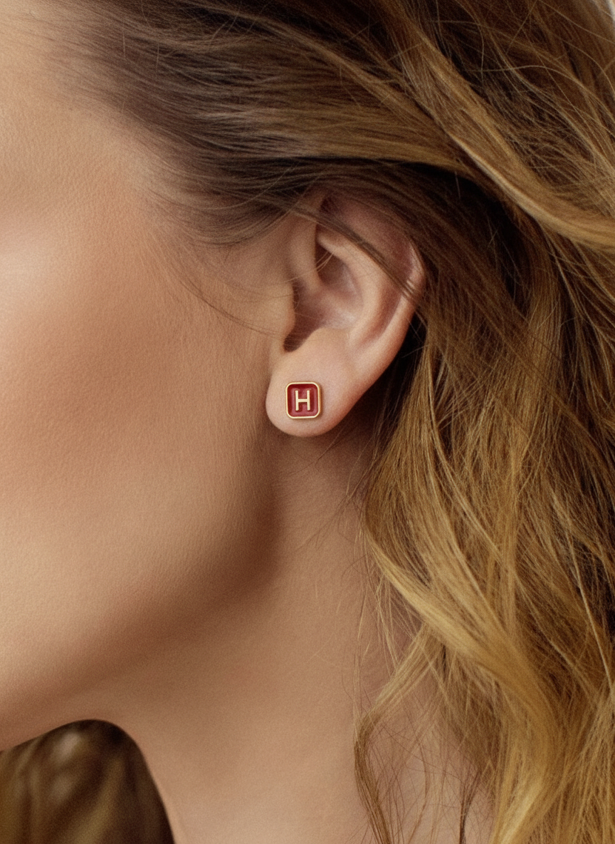 Mini Mono Studs – Crimson