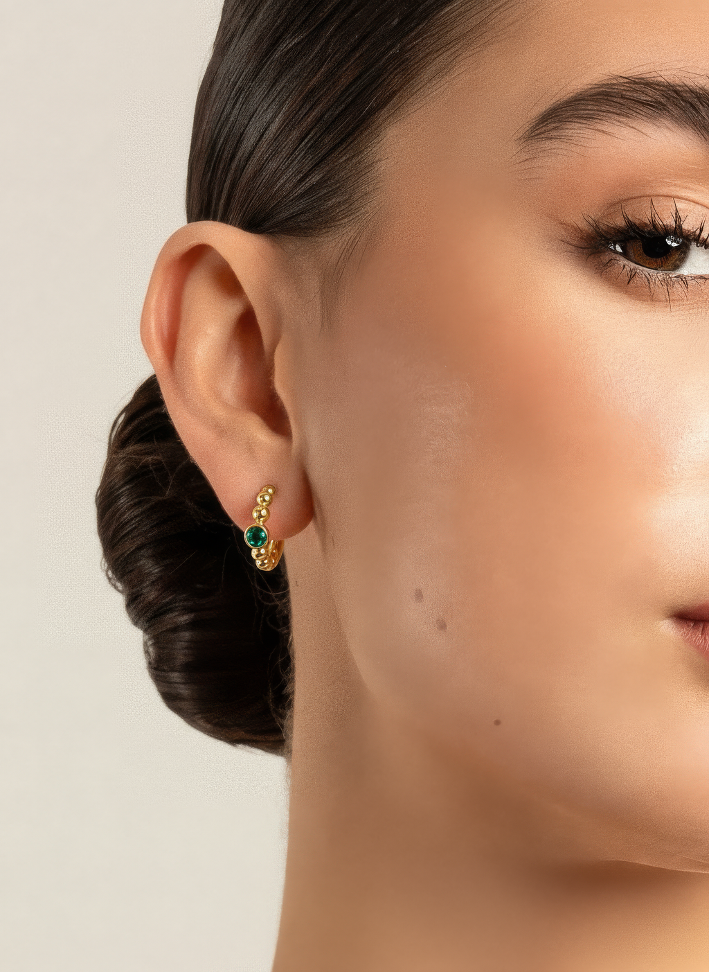 Gem Dot Hoops