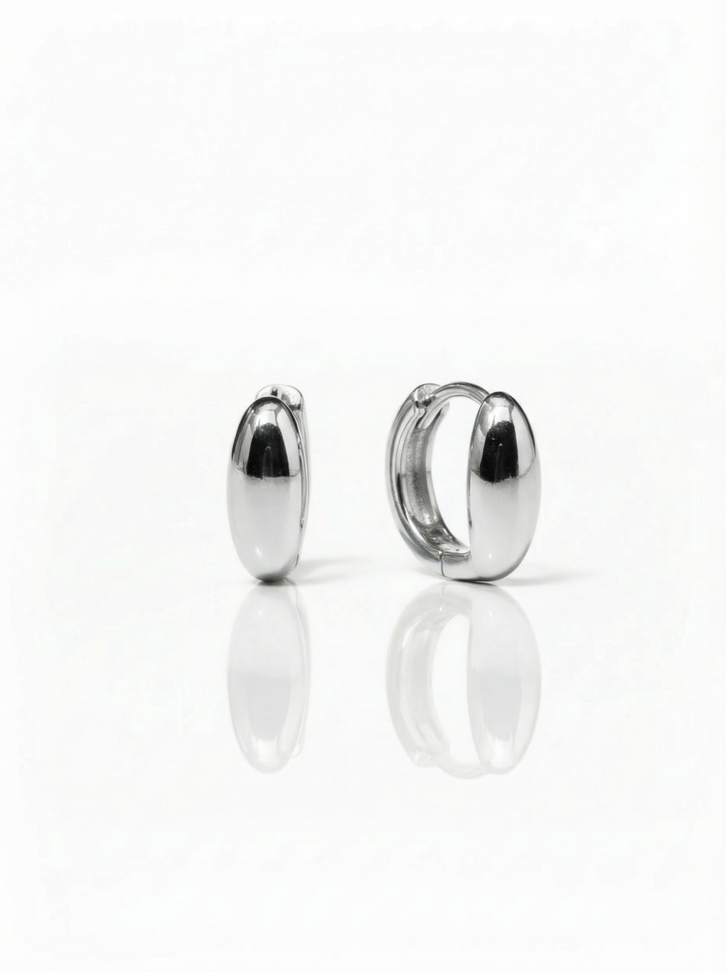Soft Oval Hoops - Silver