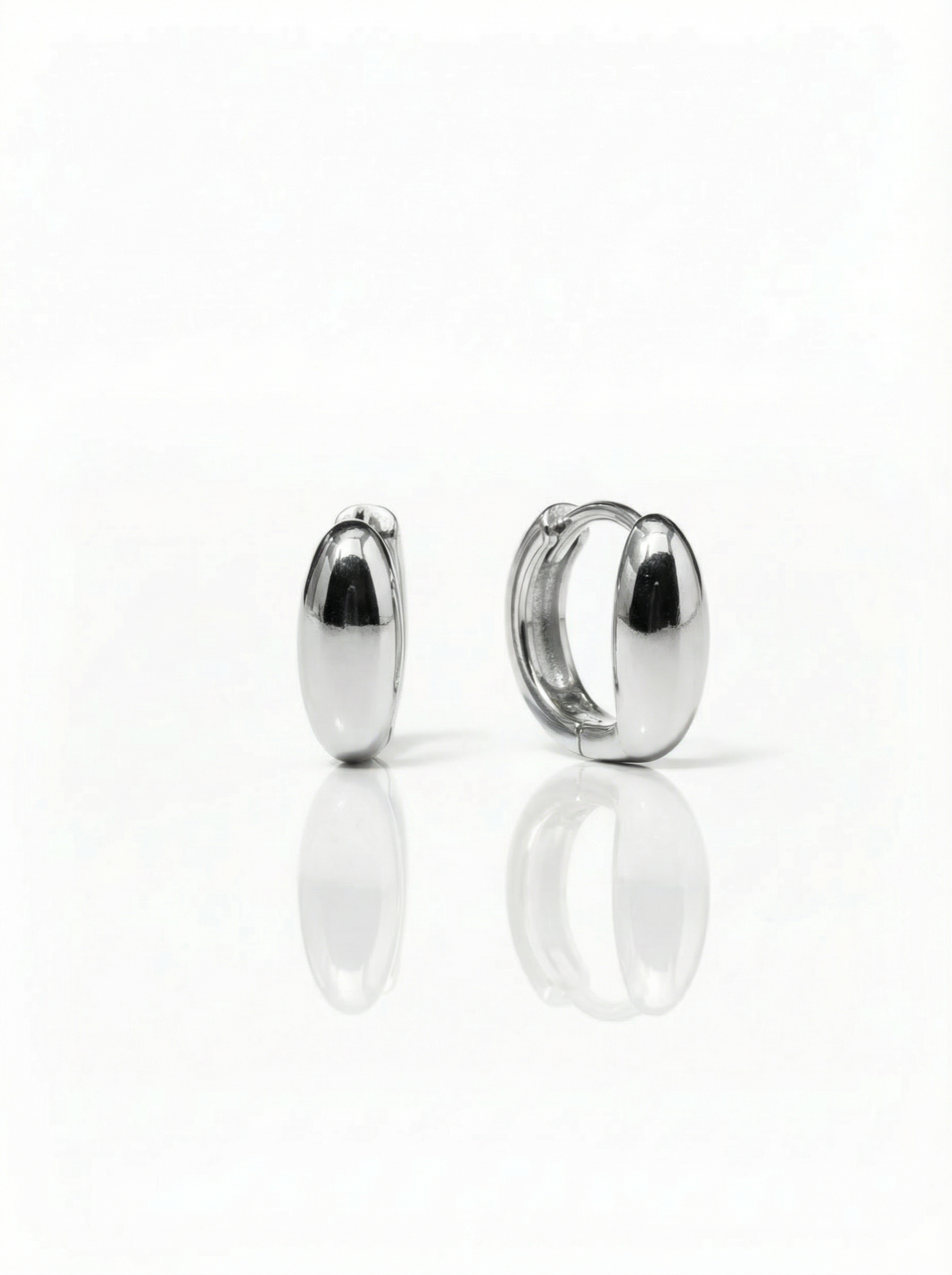 Soft Oval Hoops - Silver