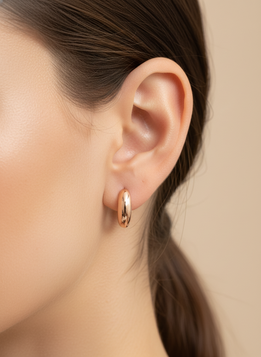 Soft Oval Hoops - Rose Gold