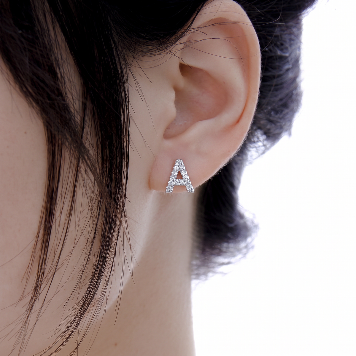 Pavé Letter A Studs