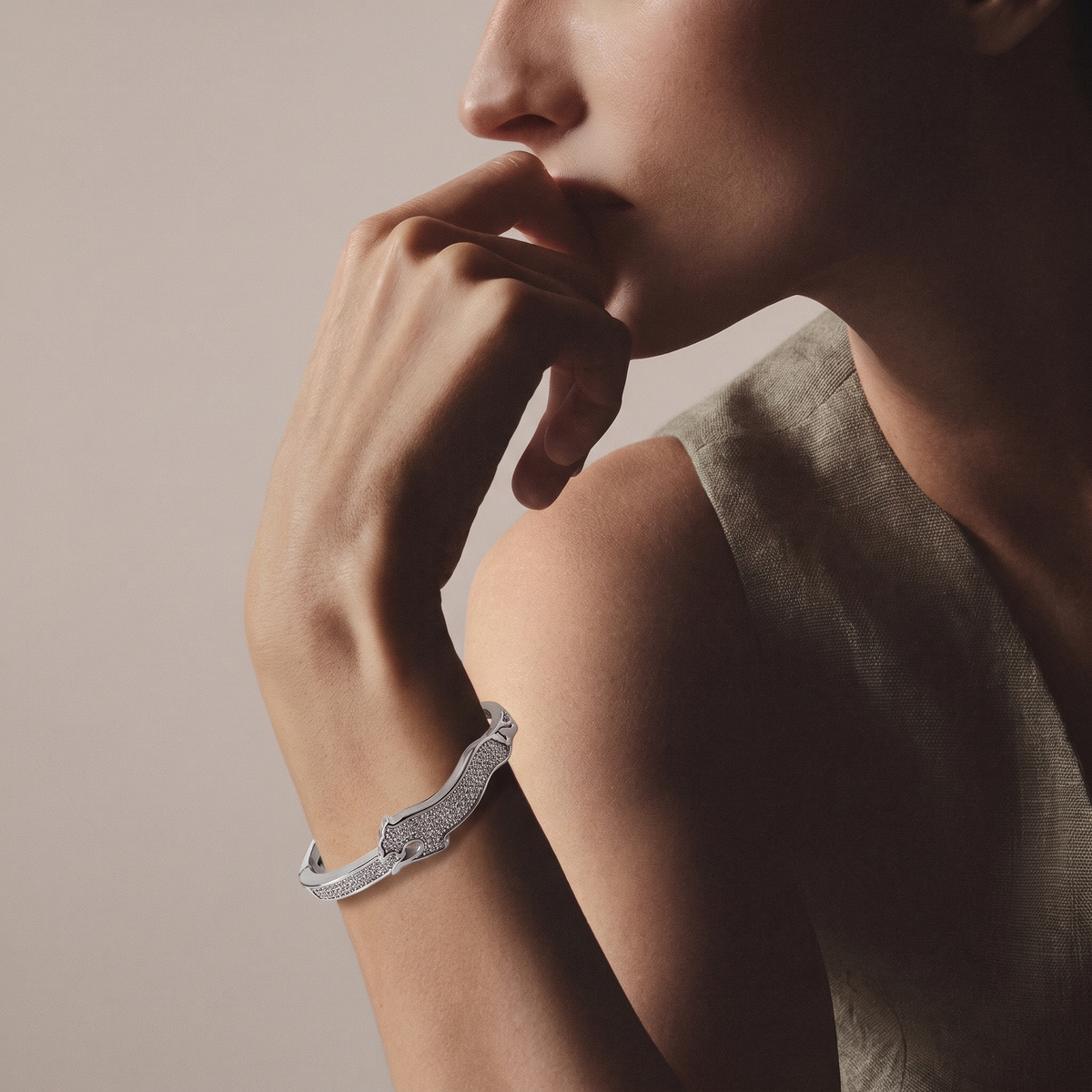 Panthera Silver Bangle