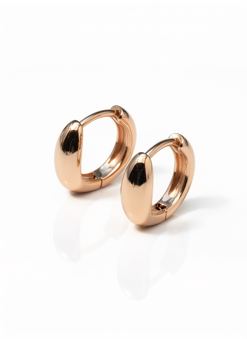 Soft Oval Hoops - Rose Gold