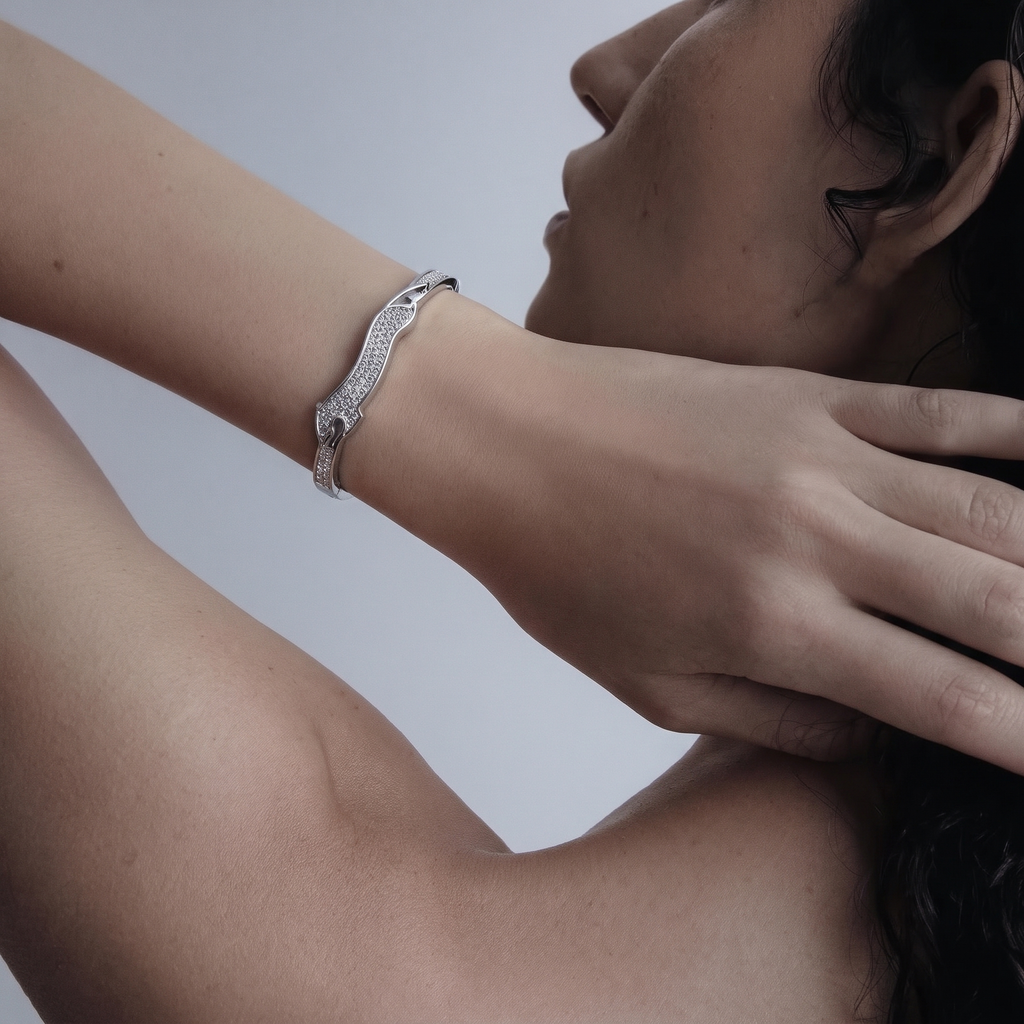Panthera Silver Bangle