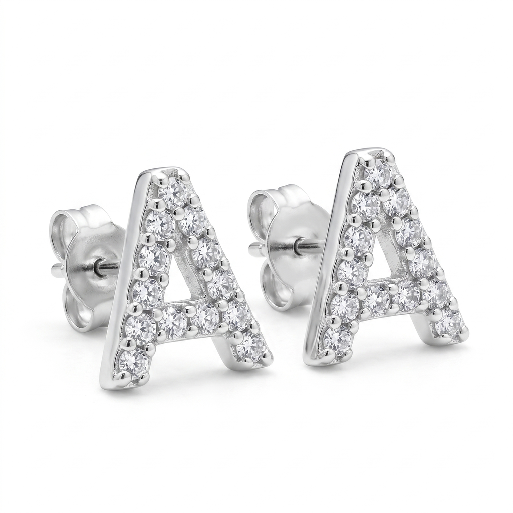 Pavé Letter A Studs